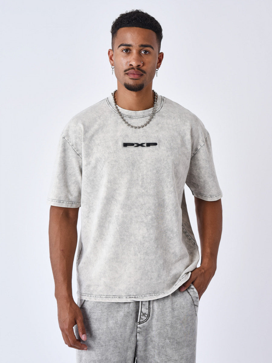 T-shirt Washed Gris