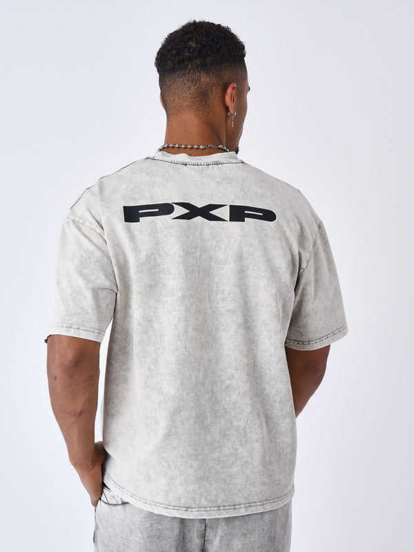 T-shirt Washed Gris