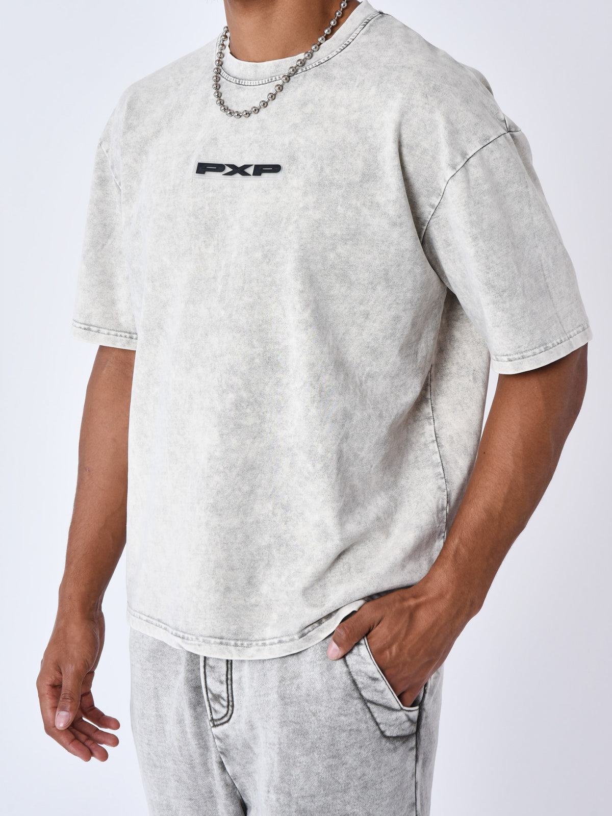 T-shirt Washed Gris