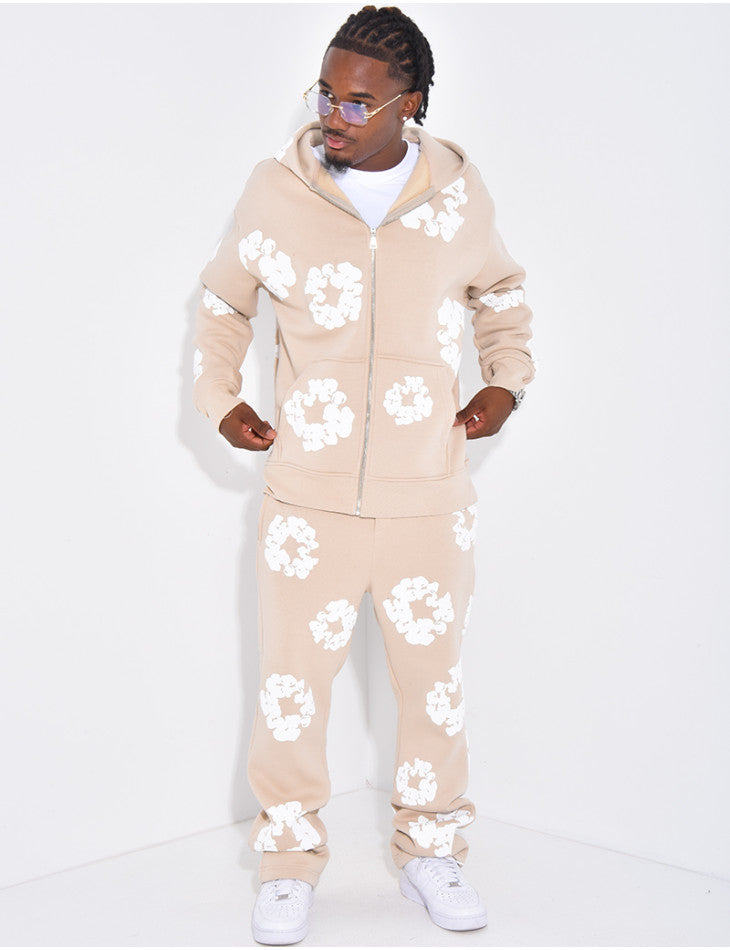 Survêtement Flower Noir/Beige/Rose/Blanc/Kaki