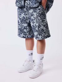 Short en Jean Pxp Print Floral Bleu