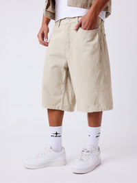 Short en Jean Knockout Beige
