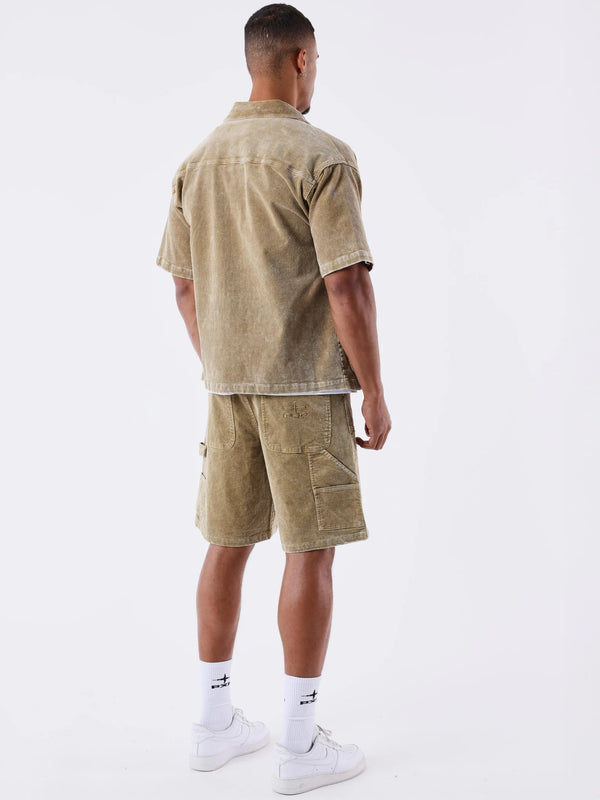 Short Velours Côtelé Kaki