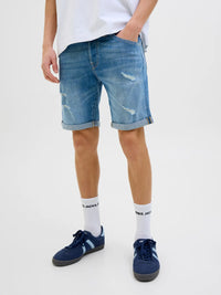Short en Jean Regular Destroy Bleu