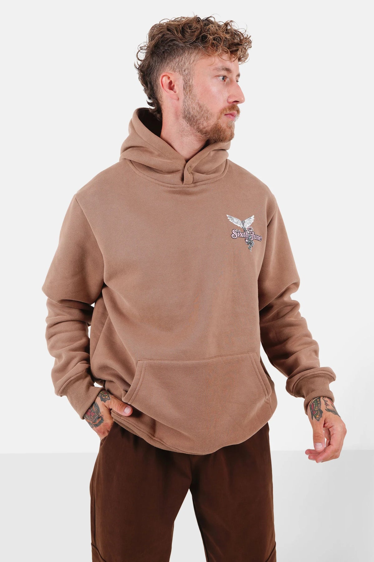 Hoodie Love Yourself Colombe Marron