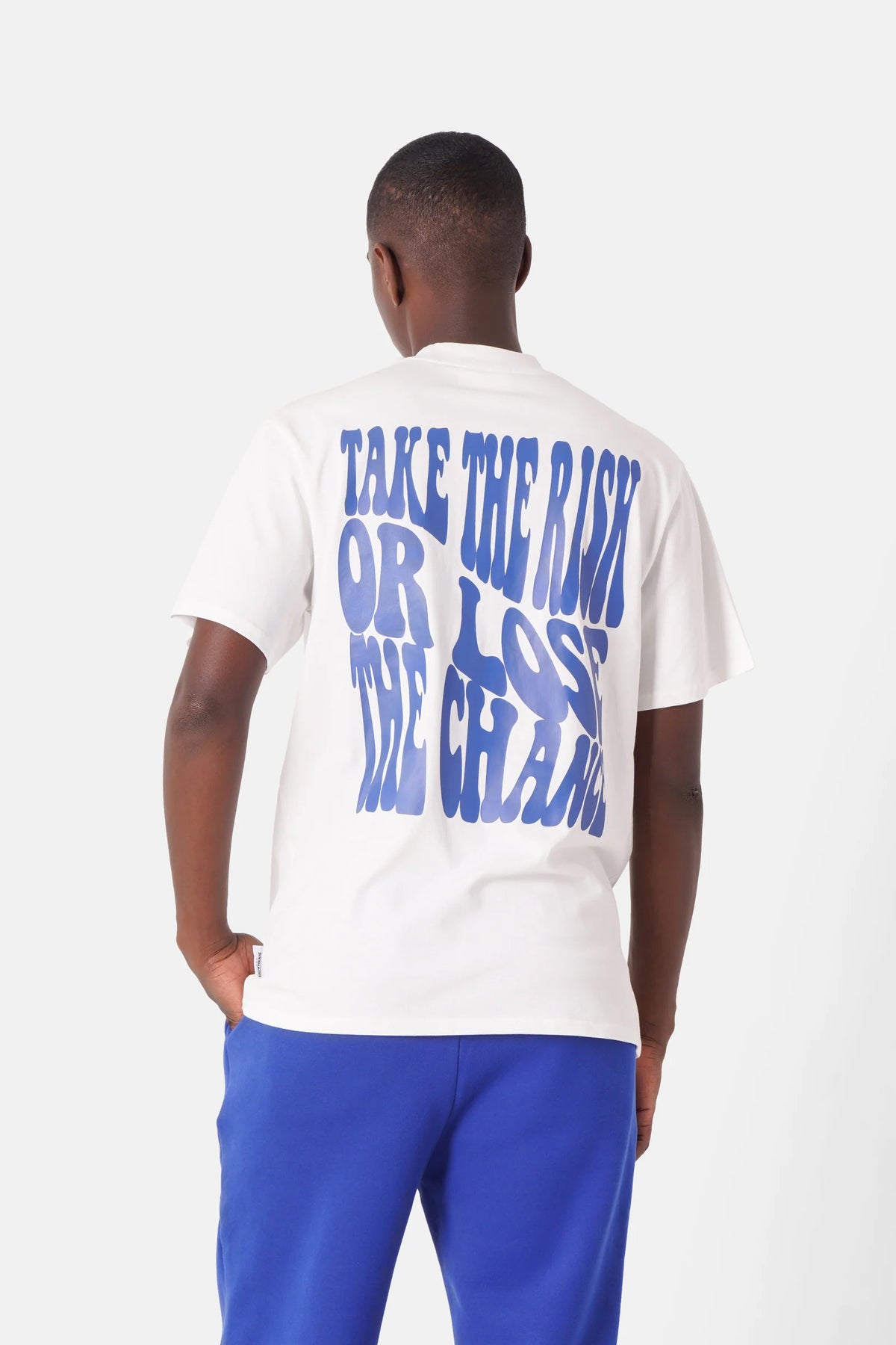 T-shirt Take The Risk Blanc/Bleu