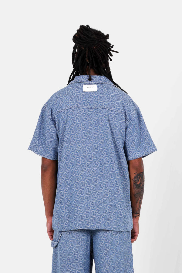 Chemise Cœur Denim Bleu