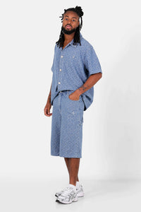 Short Baggy Cœur Denim Bleu