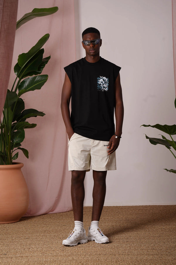 Débardeur Floral Noir