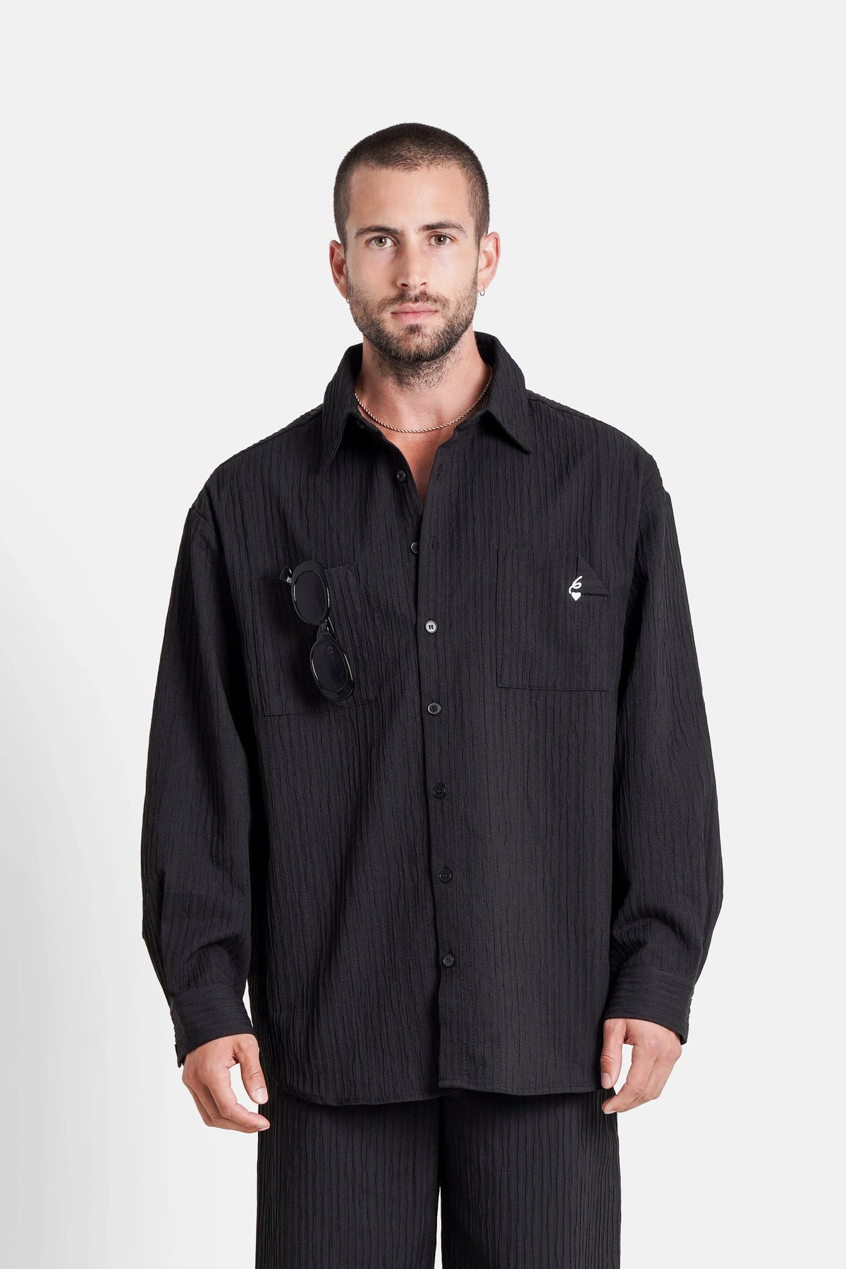 Chemise Stripes Noir