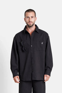 Chemise Stripes Noir