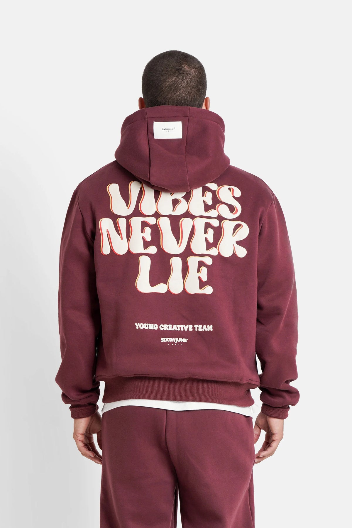 Hoodie Vibes Never Lie Bordeaux