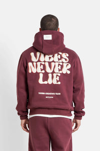 Hoodie Vibes Never Lie Bordeaux