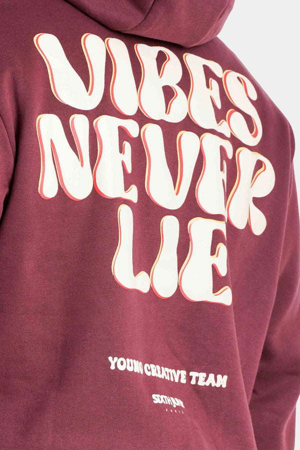 Hoodie Vibes Never Lie Bordeaux