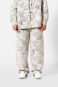 Pantalon Baggy Sixth June Paisley Beige