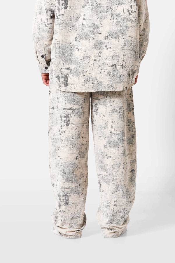 Pantalon Baggy Sixth June Paisley Beige