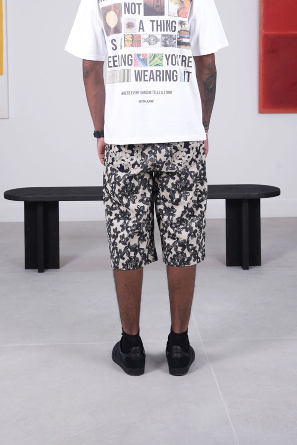 Short Sixth June Print Beige/Noir