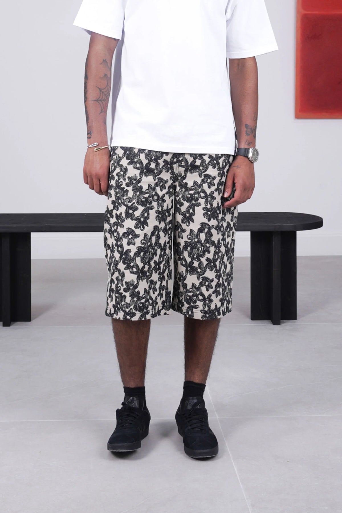 Short Sixth June Print Beige/Noir