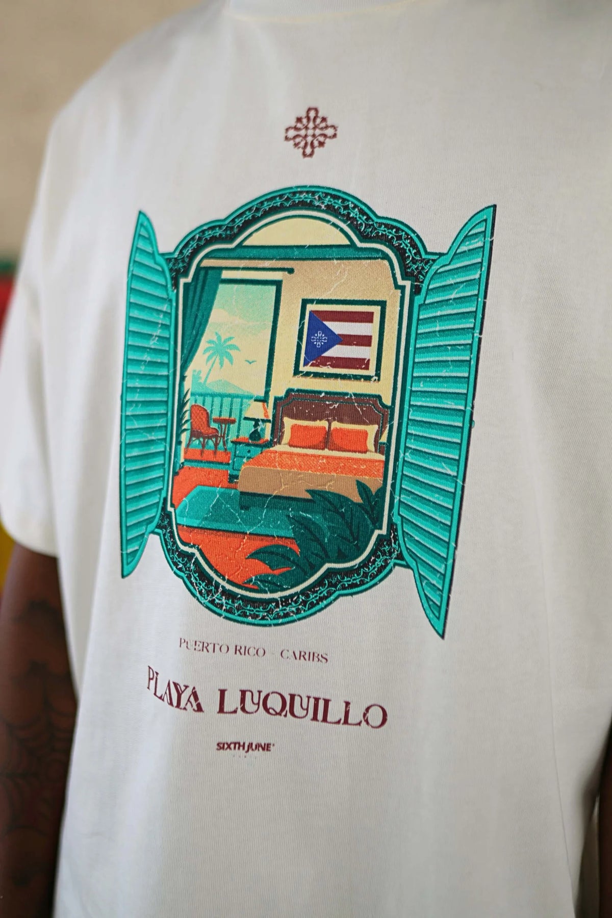 T-shirt Playa Luquillo Blanc/Noir