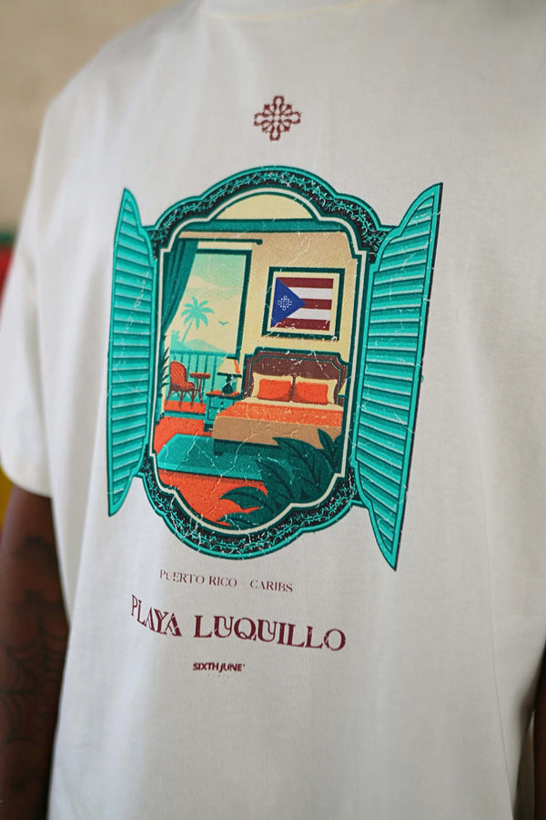 T-shirt Playa Luquillo Blanc/Noir
