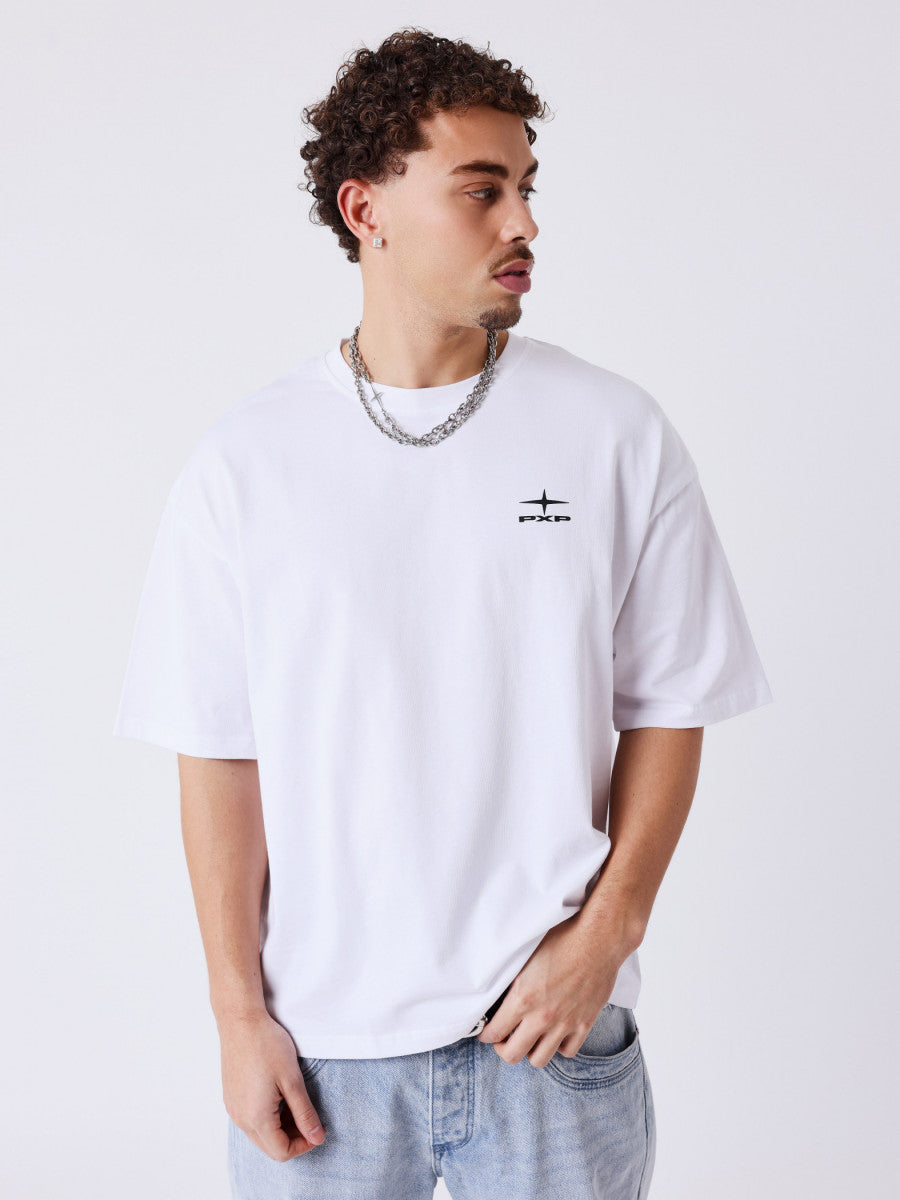 T-shirt Boxy Change The Game Blanc