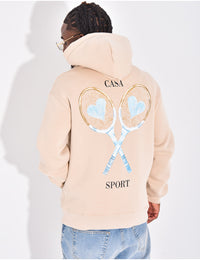 Hoodie Casa Tennis Rose/Beige/Noir