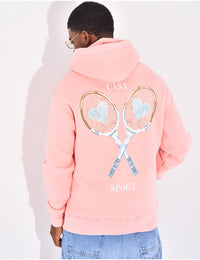 Hoodie Casa Tennis Rose/Beige/Noir