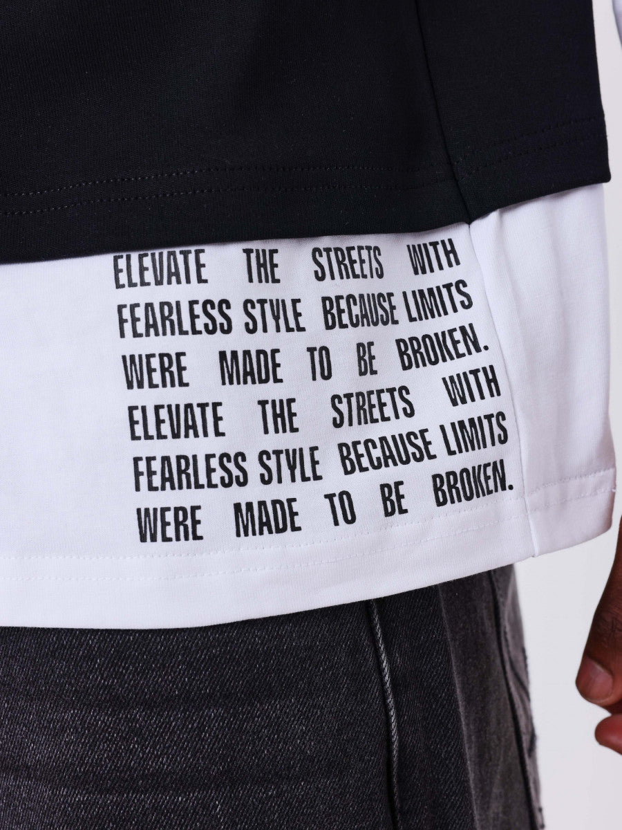 T-shirt Double Manche Over Noir