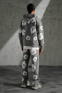 Ensemble Veste/Pantalon Flower Gris/Noir