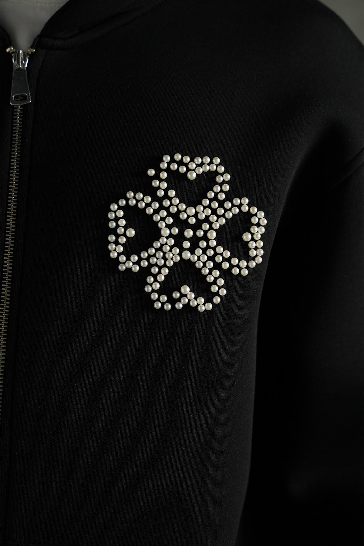 Ensemble Veste/Pantalon Néoprène Perle Noir