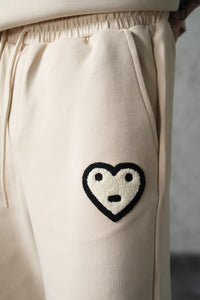 Ensemble T-shirt/Pantalon Coeur Marron/Beige/Blanc