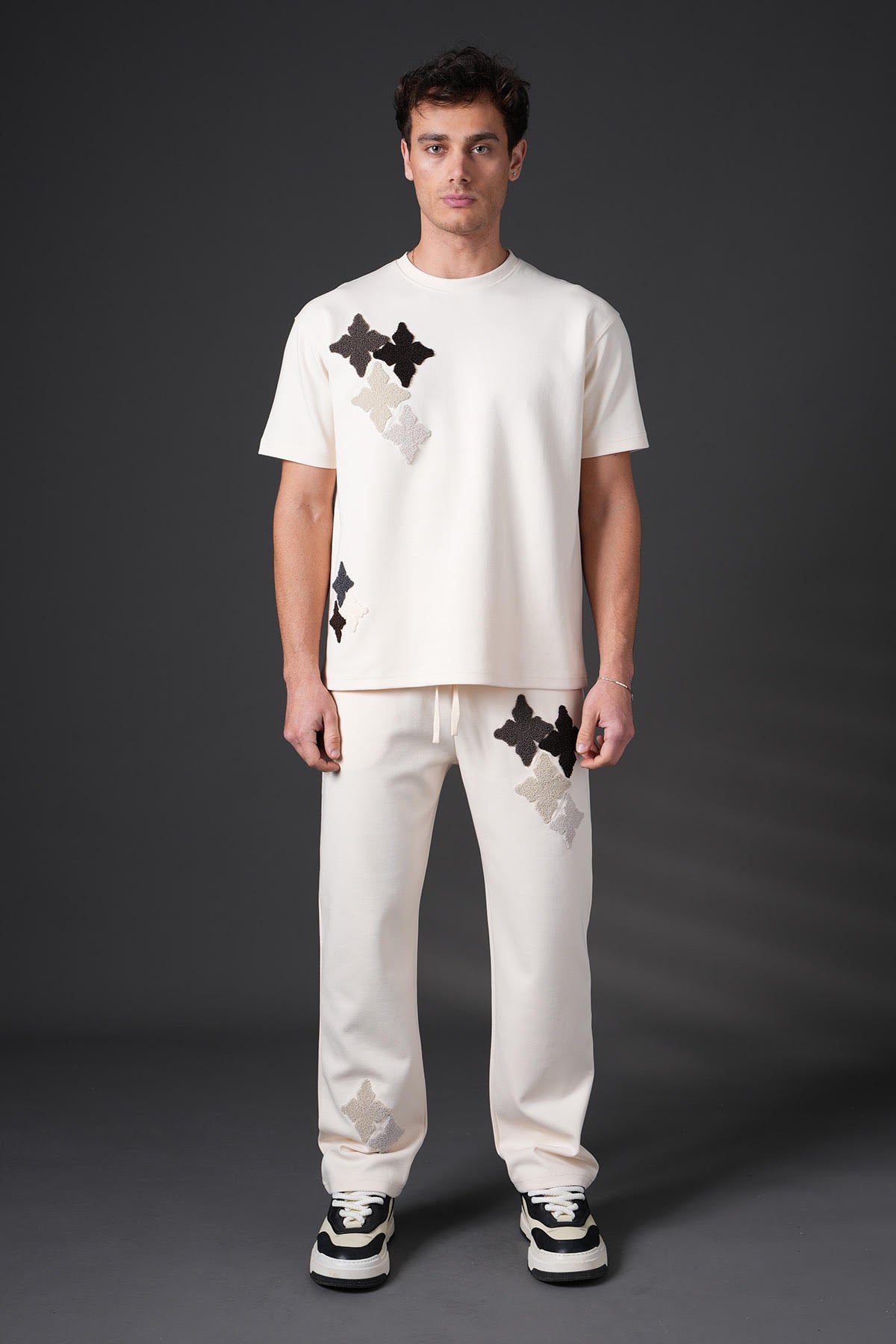 Ensemble T-shirt/Pantalon Croix Noir/Beige