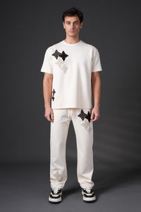 Ensemble T-shirt/Pantalon Croix Noir/Beige