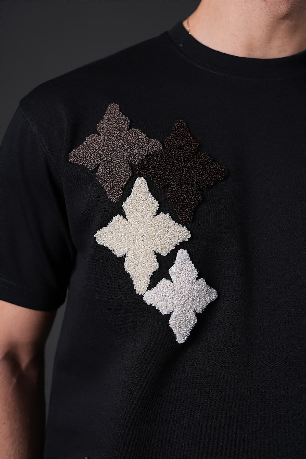 Ensemble T-shirt/Pantalon Croix Noir/Beige