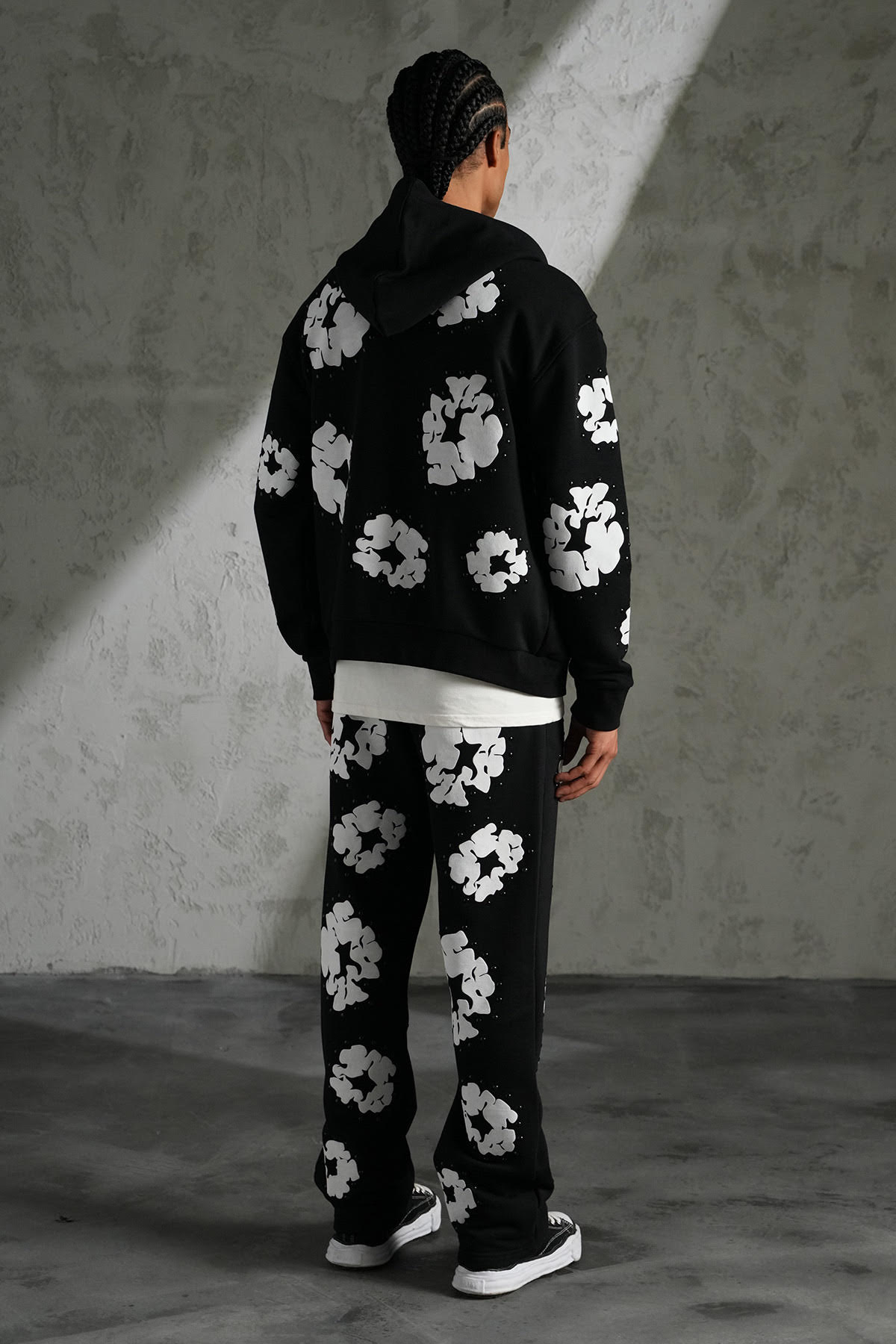 Ensemble Veste/Pantalon Flower Gris/Noir