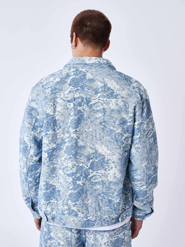 Veste en Jean à Motif Bleu