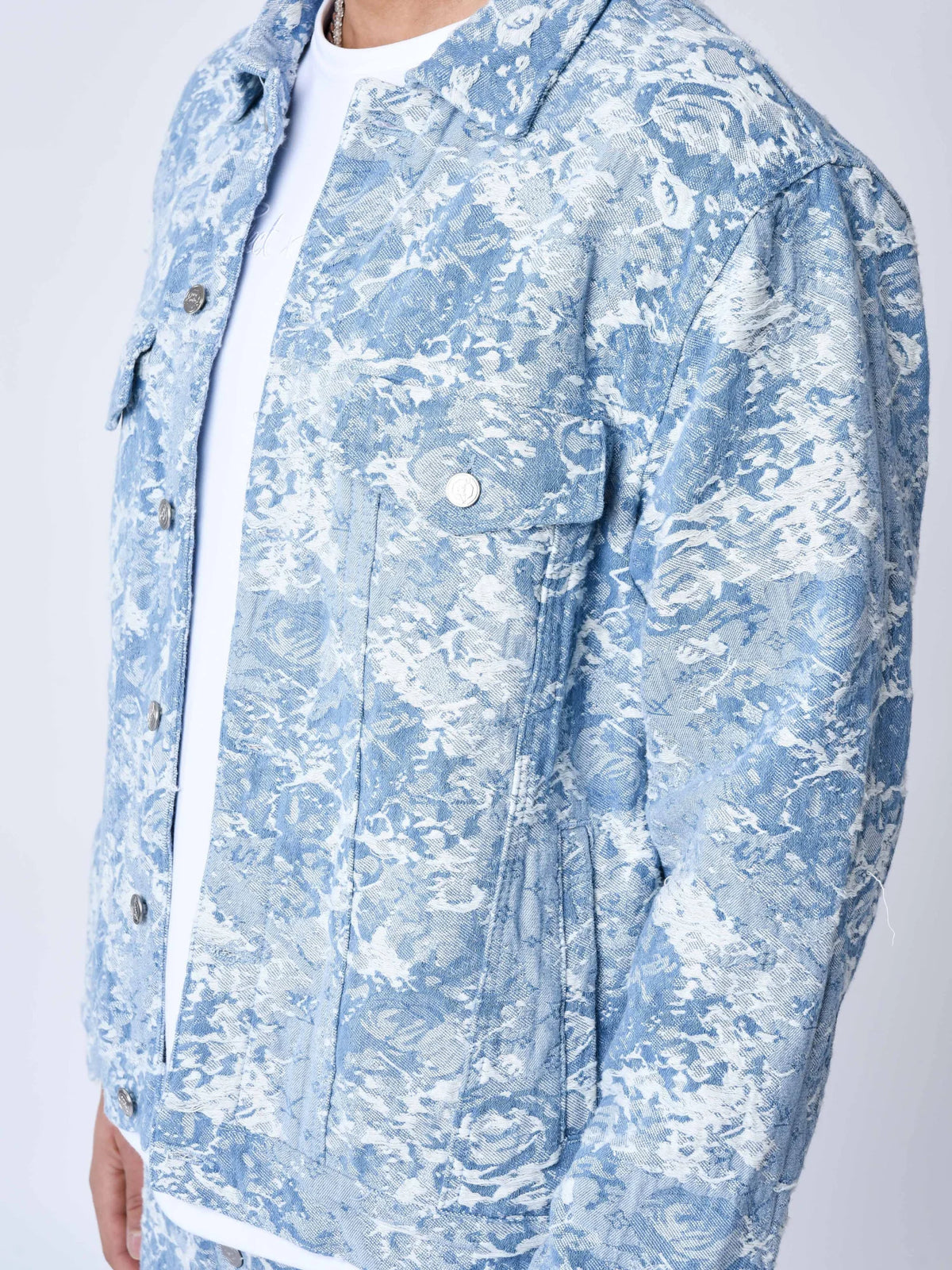 Veste en Jean à Motif Bleu