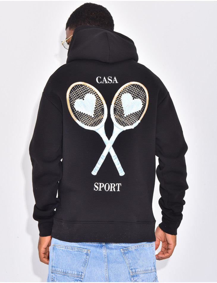Hoodie Casa Tennis Rose/Beige/Noir